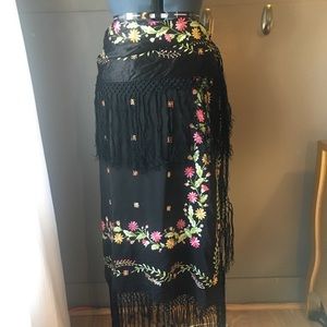 Hand embroidered shawl